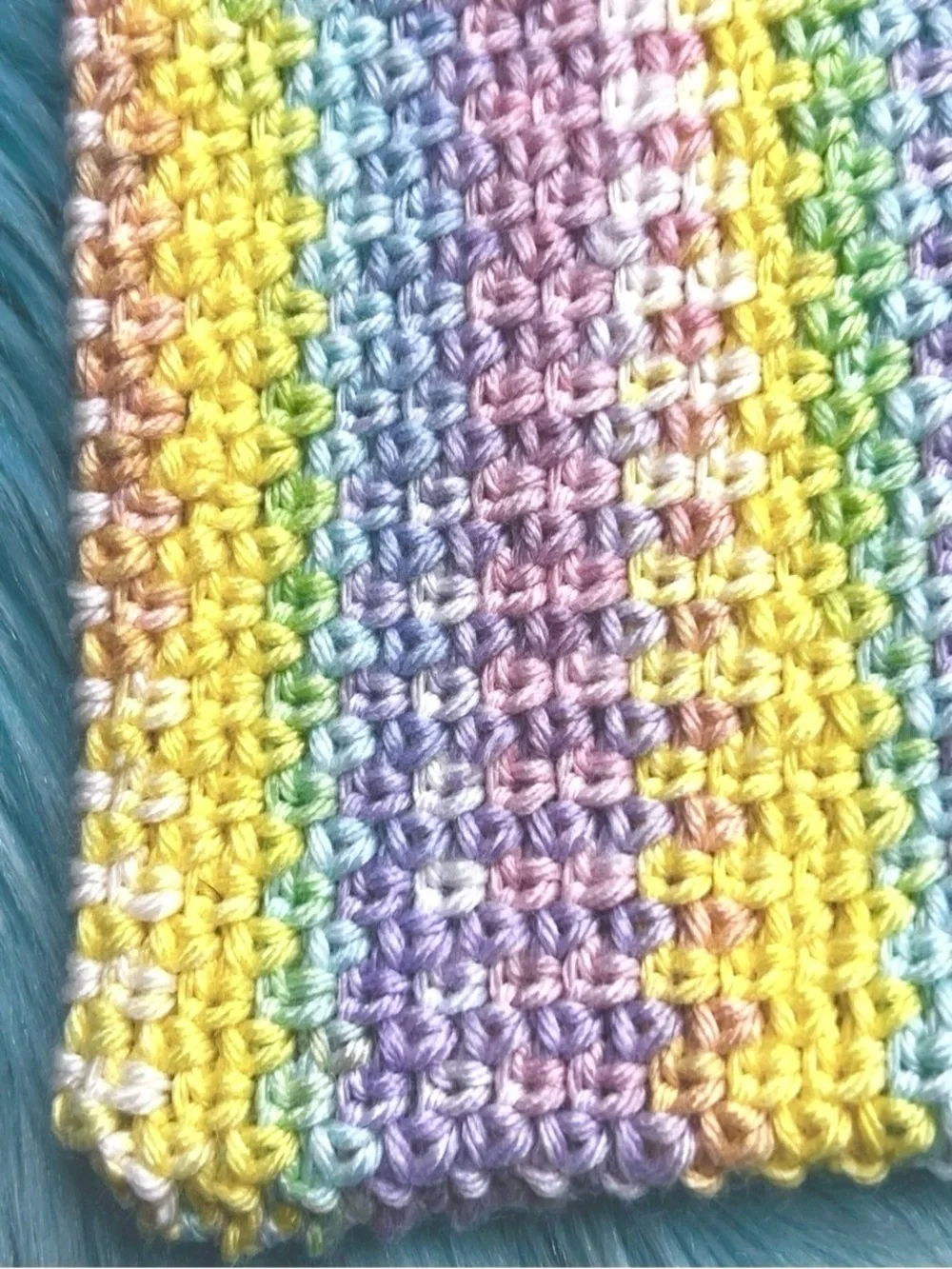PinkRainCloud Handmade Pastel Crochet Book Pouch Sleeve Pouch Soft Textured